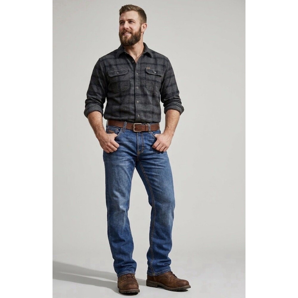 Ariat FR M3 Loose Fit Work Jeans Mens 33x34 Blue Denim